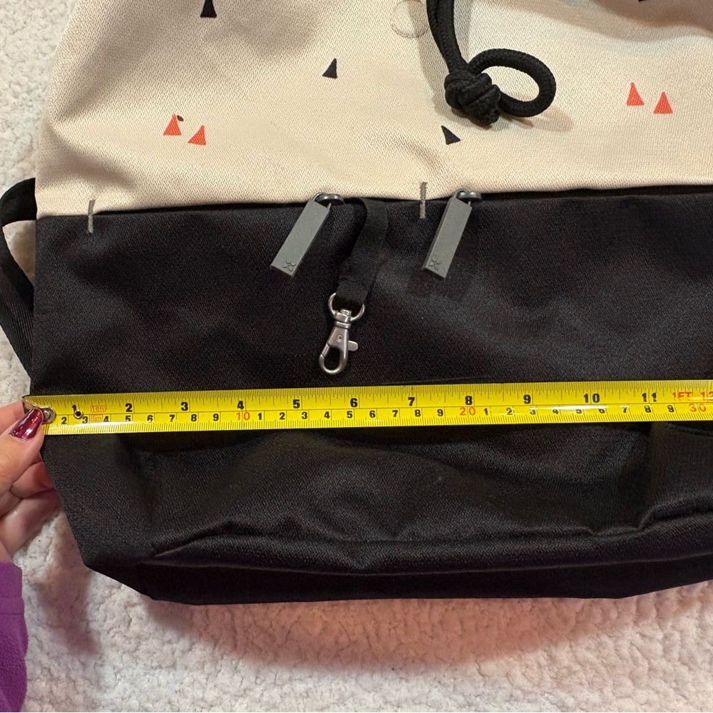 Sherpani Black and Cream Triangle Print Backpack - Picture 14 of 15